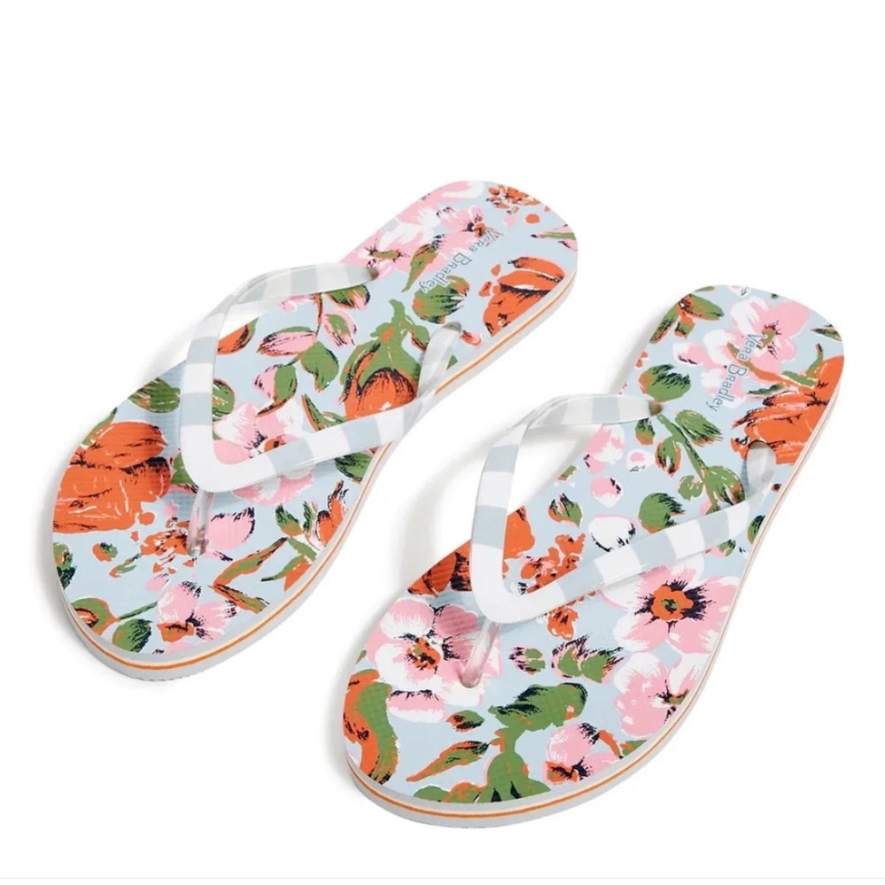 Vera Bradley Sea Air Floral Flip Flop Women's Size Medium 7-8